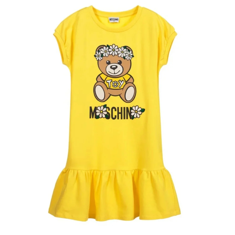 Moschino Kids Yellow Teddy Graphic Dress - Picture 7 of 9